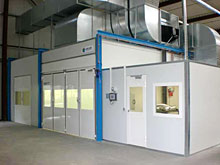 Nfz Reparatur-Lackieranlage 25x5,5m Diagonalvariante