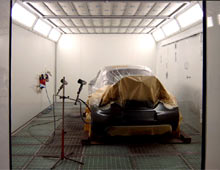 Lackierkabine Welas-Komfort 7x4m mit seitlichem Ausfahrttor